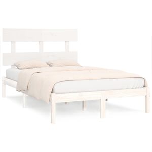 vidaXL Cadre de lit sans matelas blanc 160x200 cm bois massif