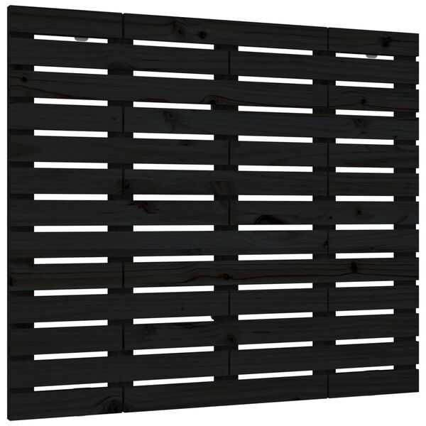 vidaXL T&ecirc;te de lit murale Noir 126x3x91,5 cm Bois massif de pin