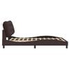 vidaXL Cadre de lit sans matelas Hvar marron fonc&eacute; 140x190 cm tissu