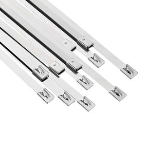 vidaXL Attache de c&acirc;ble 12 pc 7,9 x 350 mm Argent&eacute;