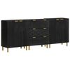 vidaXL Buffets 3 pcs noir bois d'ing&eacute;nierie