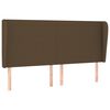 vidaXL T&ecirc;te de lit avec oreilles Marron fonc&eacute; 163x23x118/128 cm Tissu