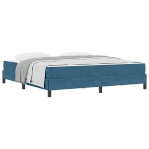 vidaXL Lit &agrave; ressorts avec matelas Bleu fonc&eacute; 180 x 200 cm tissu