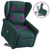 vidaXL Fauteuil inclinable de massage Vert fonc&eacute; Tissu