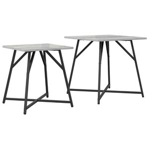 vidaXL Ensemble de tables d'appoint 2 pc Gris Sonoma et noir