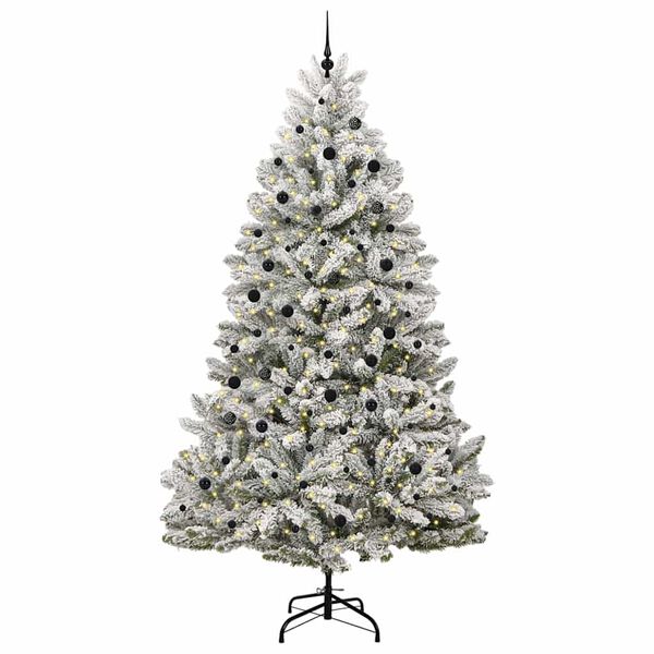 vidaXL Sapin de No&euml;l artificiel Vert et blanc 300 cm PVC et m&eacute;tal