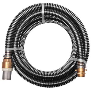 vidaXL Tuyau d'aspiration avec raccords en laiton 3 m 25 mm Noir