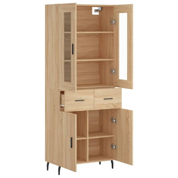 vidaXL Buffet haut Ch&ecirc;ne sonoma 69,5x34x180 cm Bois d'ing&eacute;nierie