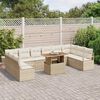 vidaXL Ensemble de canap&eacute; de jardin 11 pcs Beige Poly rotin