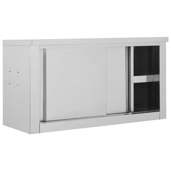 vidaXL Armoire de cuisine avec portes coulissantes 90x40x50 cm Inox