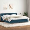 vidaXL Sommier &agrave; lattes de lit et matelas bleu fonc&eacute; 180x220cm velours