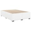 vidaXL Sommier à lattes de lit avec matelas Blanc 160x200cm Similicuir