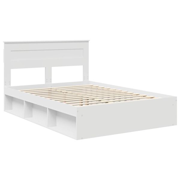 vidaXL Cadre de lit Blanc 150 x 200 cm Bois de pin massif