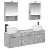 vidaXL Ensemble d'armoire de salle de bain 5 pcs Gris b&eacute;ton