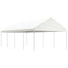 vidaXL Belv&eacute;d&egrave;re avec toit blanc 8,92x4,08x3,22 m poly&eacute;thyl&egrave;ne