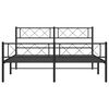 vidaXL Cadre de lit m&eacute;tal sans matelas avec pied de lit noir 140x190cm