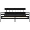 vidaXL Cadre de lit sans matelas noir 200x200 cm bois massif