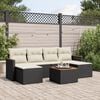 vidaXL Salon de jardin 7 pcs avec coussins noir r&eacute;sine tress&eacute;e