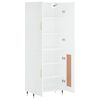 vidaXL Buffet haut Blanc 69,5x34x180 cm Bois d'ing&eacute;nierie