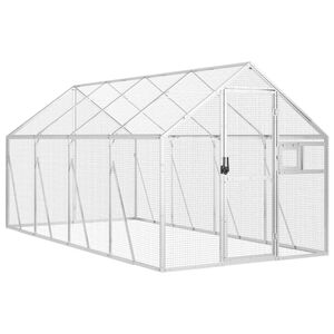 vidaXL Voli&egrave;re argent&eacute; 1,79x4x1,85 m aluminium