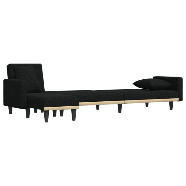vidaXL Canap&eacute;-lit en forme de L noir 275x140x70 cm tissu
