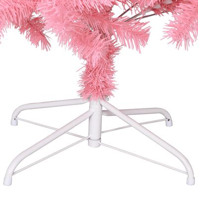 vidaXL Sapin de Noël artificiel avec support rose 210 cm PVC