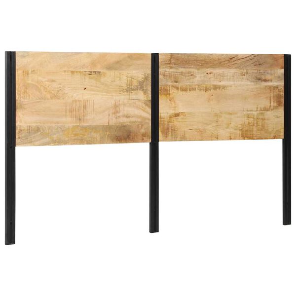 vidaXL T&ecirc;te de lit 180 cm bois massif manguier et fer