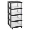 Curver Armoire &agrave; tiroirs Essentials 80 L Transparent et noir