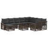 vidaXL Ensemble de canap&eacute; de jardin 11 pc Gris polyrotin