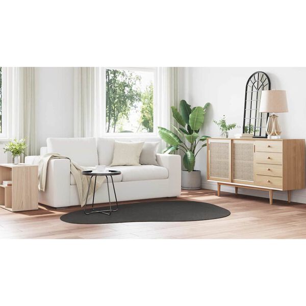 vidaXL Tapis HUARTE Anthracite 140 x 200 cm Polyester