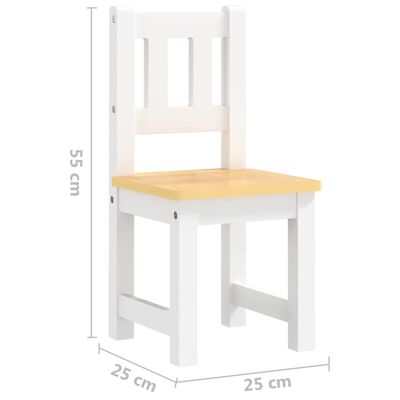 vidaXL Ensemble de table et chaises pour enfants 3 pcs Blanc et beige