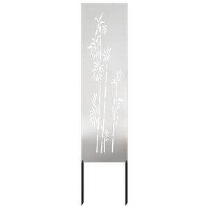 vidaXL &Eacute;cran de confidentialit&eacute; de jardin Floral Argent&eacute; 32 x 140 cm