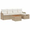 vidaXL Ensemble de canap&eacute; de jardin 6 pc Beige polyrotin