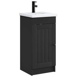 vidaXL Meuble de salle de bain avec &eacute;vier Noir 42 x 40 x 84,5 cm