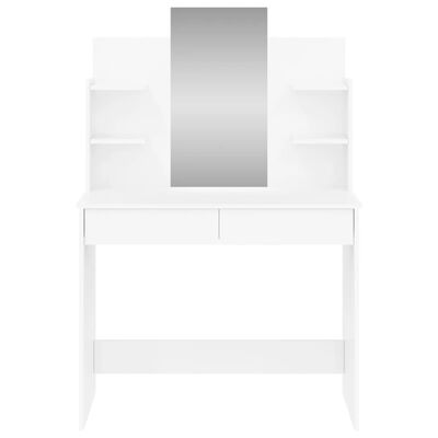vidaXL Coiffeuse avec miroir blanc brillant 96x39x142 cm