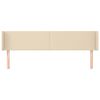 vidaXL T&ecirc;te de lit avec oreilles Cr&egrave;me 183x16x78/88 cm Tissu