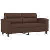 vidaXL Canap&eacute; 2 places oreillers et coussins Marron 140 cm Similicuir