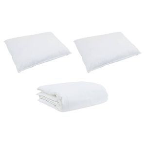vidaXL Ensemble de Duvet avec oreiller 3 pcs Blanc Plume de canard