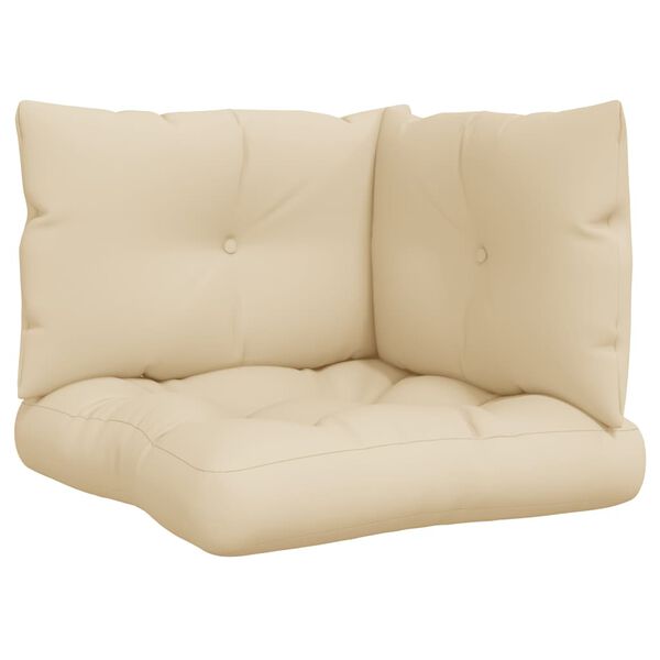 vidaXL Coussins de palette lot de 3 beige tissu