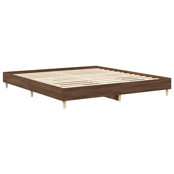 vidaXL Cadre de lit sans matelas ch&ecirc;ne marron 160x200 cm