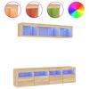 vidaXL Unités murales TV avec LED 5 pcs chêne sonoma bois d'ingénierie
