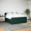 vidaXL Sommier &agrave; lattes de lit et matelas Vert fonc&eacute; 200x200cm Velours