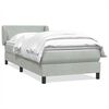 vidaXL Sommier &agrave; lattes de lit et matelas gris clair 90x210 cm velours