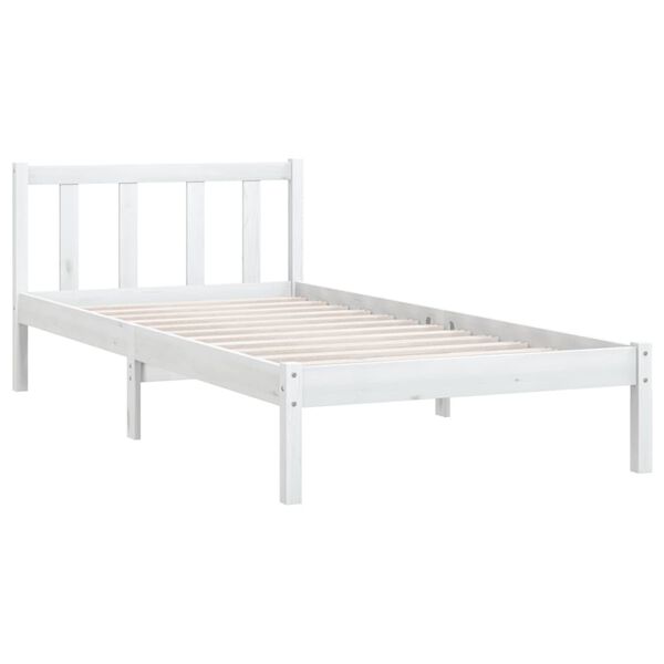 vidaXL Cadre de lit sans matelas blanc bois massif 100x200 cm