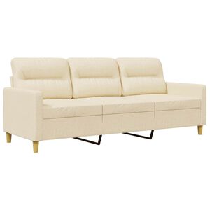vidaXL Canap&eacute; &agrave; 3 places Cr&egrave;me 180 cm Tissu