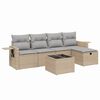 vidaXL Salon de jardin avec coussins 6pcs m&eacute;lange beige r&eacute;sine tress&eacute;e