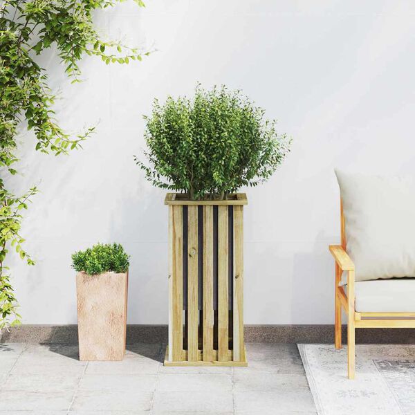 vidaXL Jardinière Marron 33 x 33 x 65 cm Pin imprégné