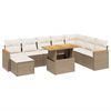 vidaXL Salon de jardin avec coussins 9 pcs beige r&eacute;sine tress&eacute;e