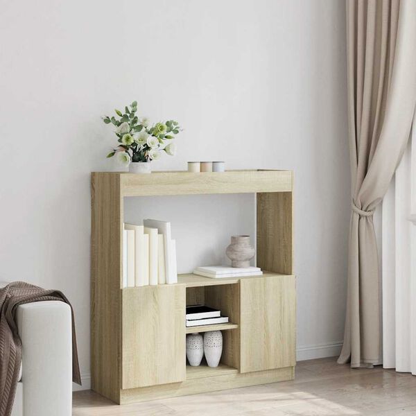vidaXL Buffet haut ch&ecirc;ne sonoma 92x33x100 cm bois d'ing&eacute;nierie