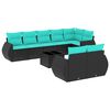 vidaXL Ensemble de canap&eacute; de jardin 9 pcs avec coussins noir r&eacute;sine tress&eacute;e